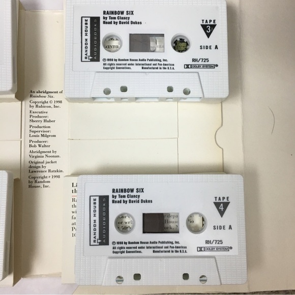 VINTAGE Audiobooks Books on Tape The Lion’s Game Tom Clancy Rainbow Six Set of 2 - Picture 15 of 16